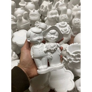 Tượng đôi- tượng thạch cao tô màu trẻ em
