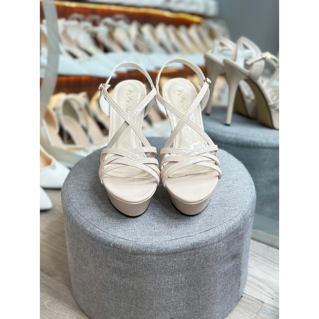 Giày cao gót HOA HẬU đế đúp 13 phân _6 dây chéo _HÀNG CAO CẤP PY SHOP