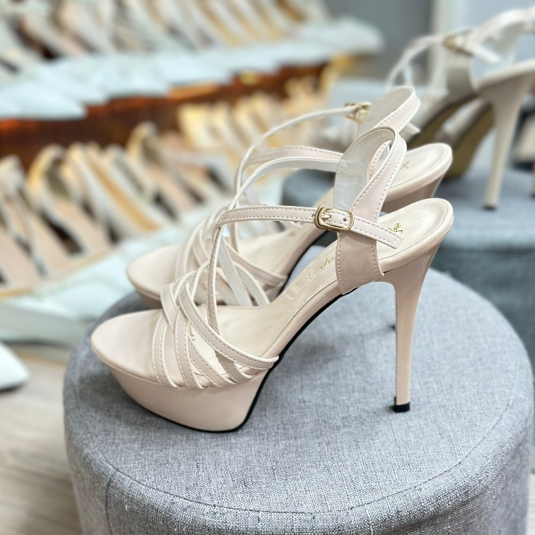 Giày cao gót HOA HẬU đế đúp 13 phân _6 dây chéo _HÀNG CAO CẤP PY SHOP