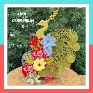 Set phụ kiện con công trang trí tháp bánh tết con công, trang trí oản công phượng tháp bia, tháp nước ngọt