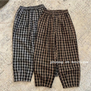  Quần Bagyy_quần công sở kẻ ô vuông cạp chun siêu tôn dáng dày dặn mã 133 