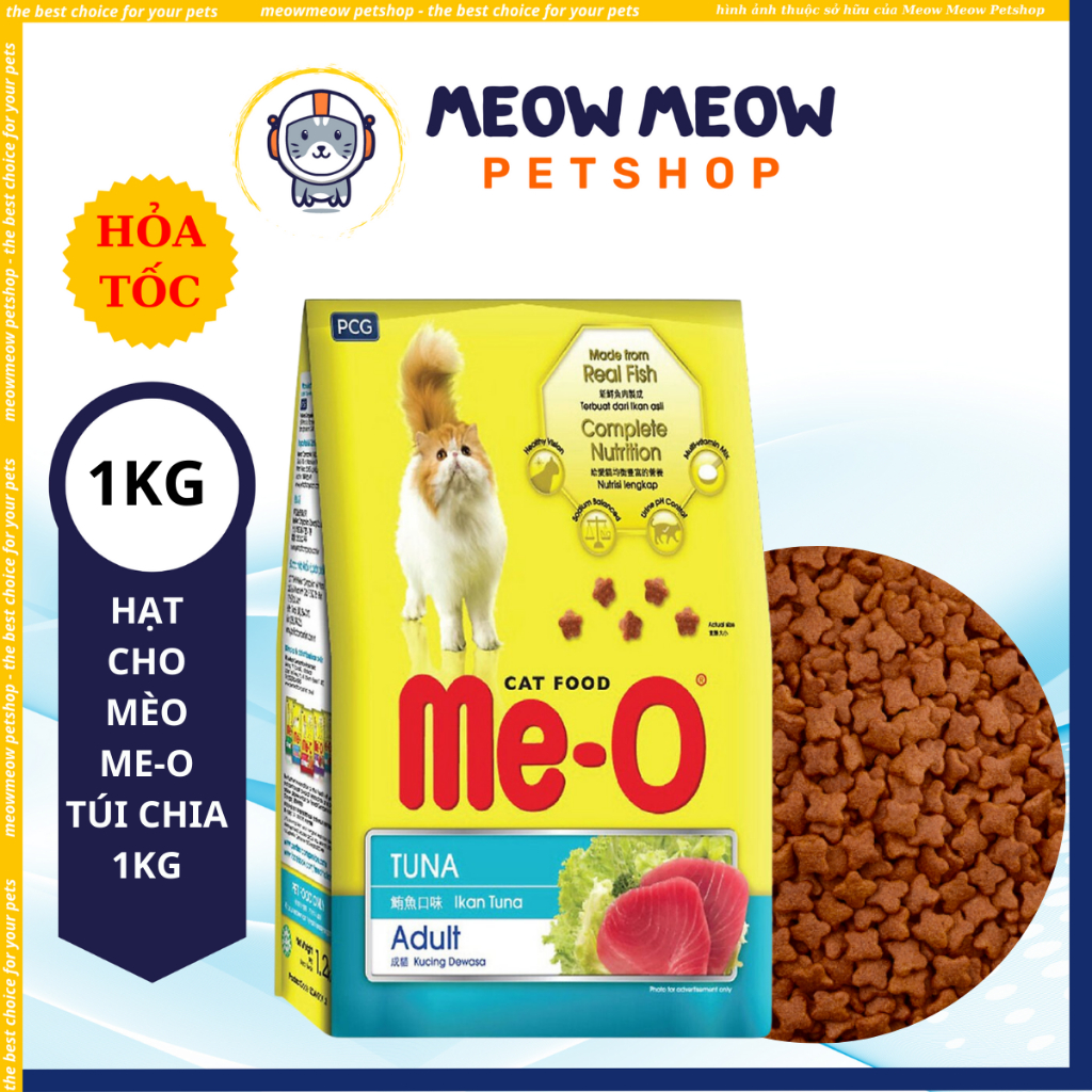 Hạt ME-O cho mèo TÚI 1KG. Hạt dinh dưỡng cho mèo Me-o.