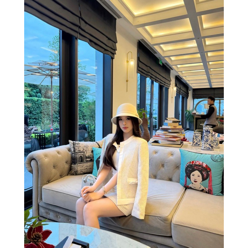 Váy Tiểu Thư Wyn.Anh Thiết Kế Tay Phồng Trễ Vai Cách Điệu Siêu Xinh - phuonganh.vno0