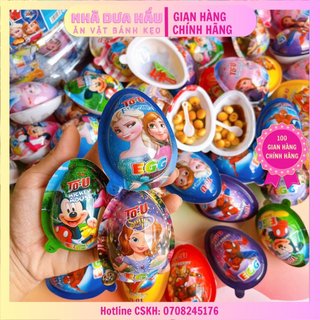 Kẹo trứng sô cô la kèm đồ chơi bất ngờ hình hoạt hình dễ thương cho bé cái 10gam