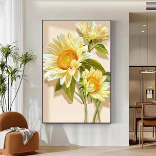  Tranh thêu chữ thập Hoa Hướng Dương  thêu kín  E248 - KT: 60x80 cm 