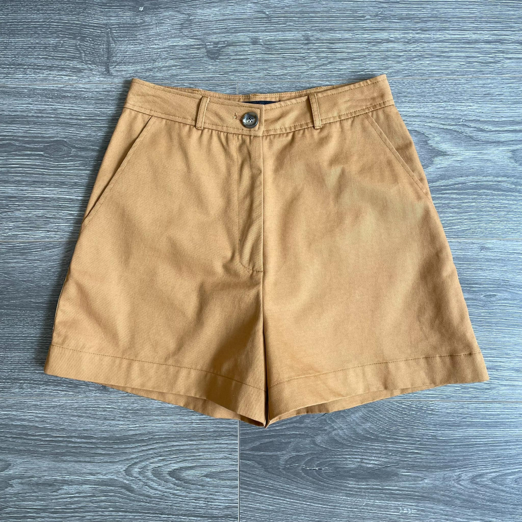 Short kaki nữ ống rộng