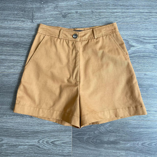 Short kaki nữ ống rộng