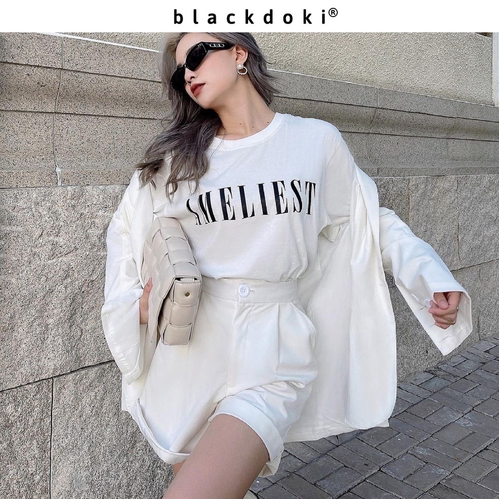 Áo thun nữ BLACKDOKI-Ameliest , áo phông form rộng tay lỡ cá tính basic oversize cotton rộng rãi A3