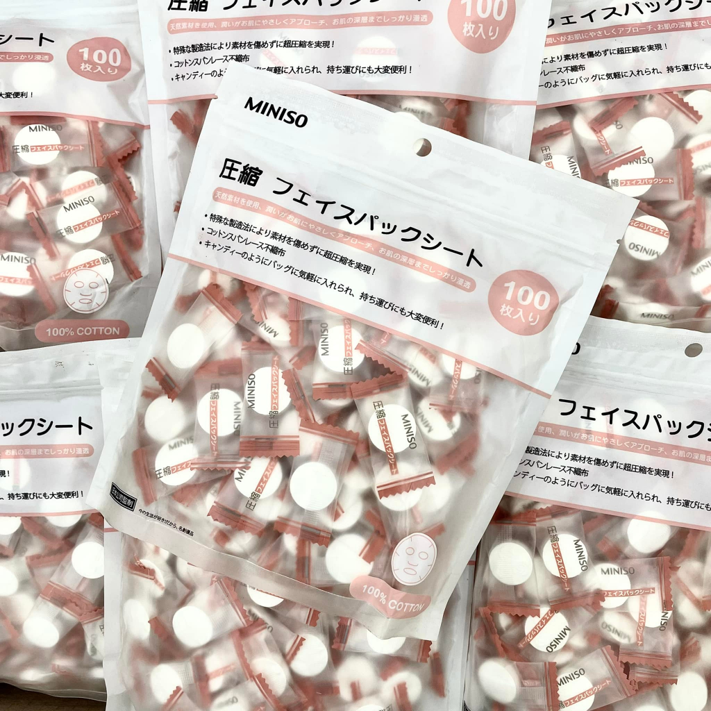 Mặt Nạ Giấy Nén Miniso Túi 100 Viên