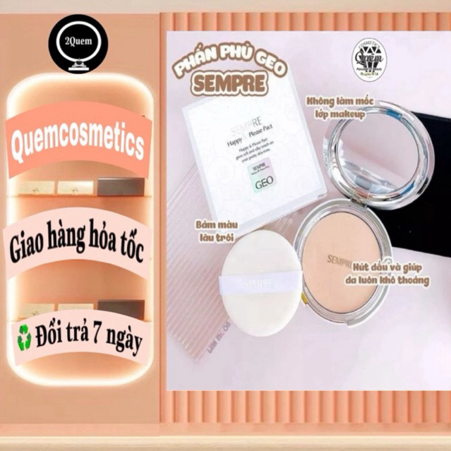 Phấn phủ siêu mịn ngọc trai GEO Sempre 22g
