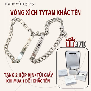 [CÓ SẴN] Vòng tay Titan đôi Nene Không rỉ khắc tên theo yêu cầu (chưa kèm nam châm)