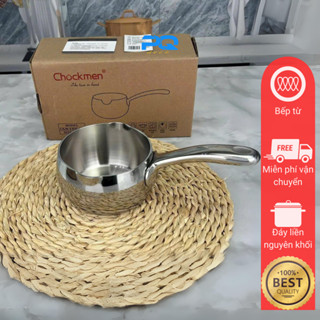 Quánh nồi sữa inox 304 Chockmen 10cm nấu cháo bột ăn dặm cho bé CKM323