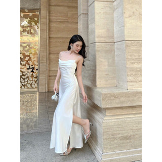 [ SIÊU PHẨM ] ĐẦM LỤA 2 DÂY XẺ TÀ