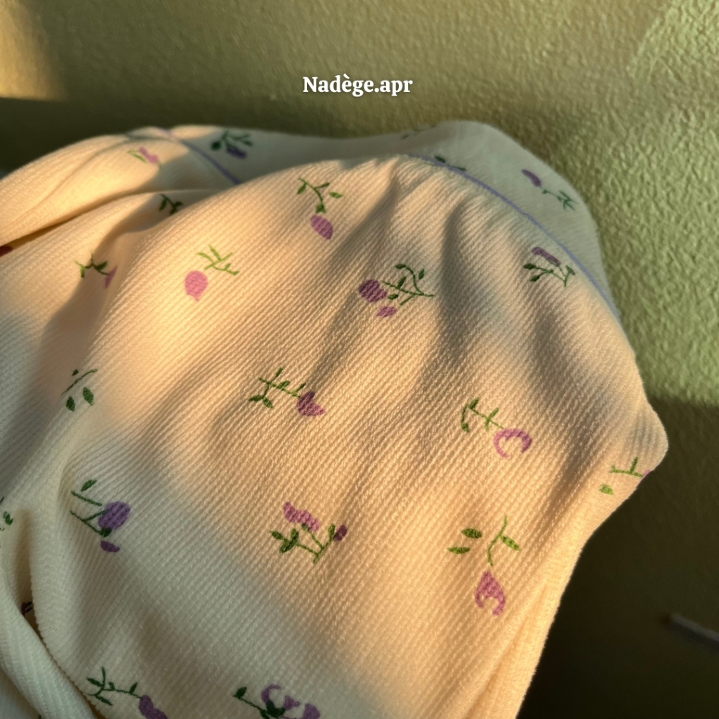 𝐅𝐥𝐨𝐫𝐚𝐥 𝐏𝐲𝐣𝐚𝐦𝐚𝐬 🏵️ Bộ ngủ dài tay thu đông hoa nhí chất vải nhung ấm áp - Nadege.apr