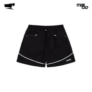 Jet black shorts - quần short dù màu đen phối viền trắng thể thao
