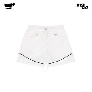 White line shorts - quần short dù màu trắng phối viền đen thể thao