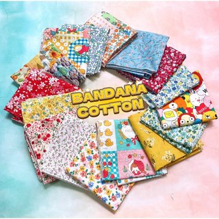 Khăn bandana cotton thô retro vintage 50x50 làm turban cột tóc TÍM STORE phụ kiện tóc phong cách hàn quốc dễ thương