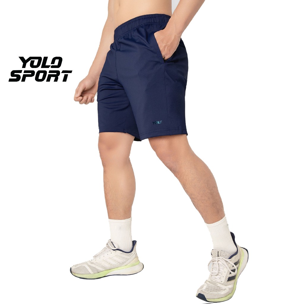 Quần Đùi Thun Thể Thao Nam Short Tập Gym Chạy Bộ Logo Nổi 3D Sọt Thoáng Mát Thấm Hút Thoải Mái Vận Động - YOLO SPORT