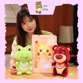 Gấu Bông Ếch Xanh Đeo Yếm Ngồi Dễ Thương Cao Cấp NUTA