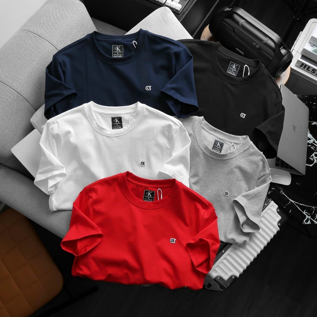 áo thun nam ck trơn cổ tròn tay ngắn đơn relaxstore,áo phông nam đơn giản vải cotton calvin klein