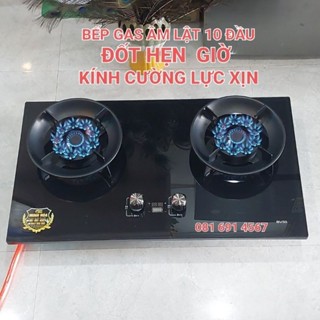 Bếp gas âm lật 10 đầu đốt có hẹn giờ kính cường lực xịn bán lấy vốn 5*《New》
