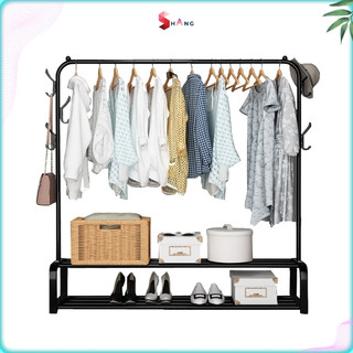 Giá Treo Quần Áo Thời Trang 2 Tầng, Ngăn Chứa Giày Dép Tiện Lợi