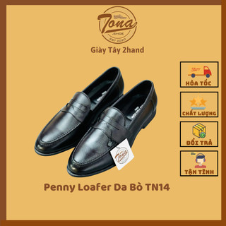[Giày Mới] Giày Lười Nam Quai Ngang Penny Loafer Da Bò TN14