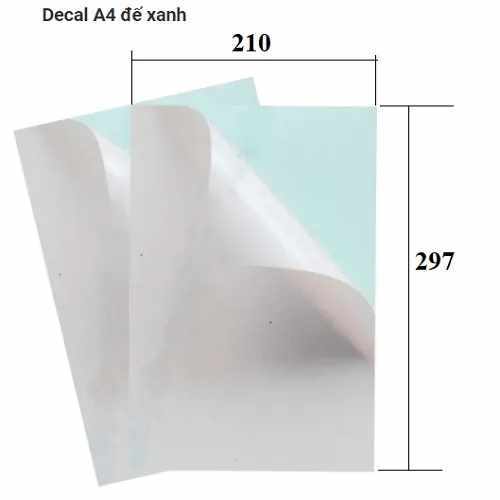 giấy DECAL a4, a5, a6 đế xanh