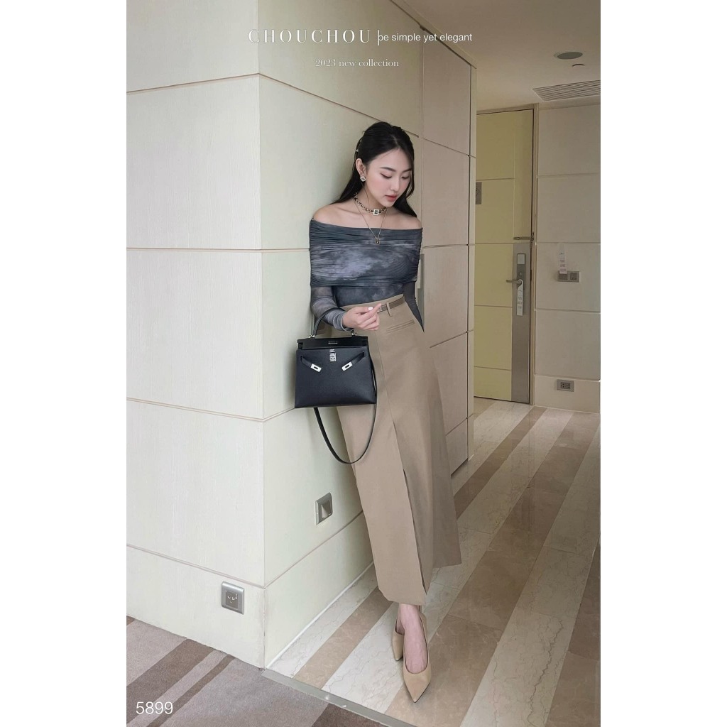 Chân Váy Dáng Dài Xẻ Trước Thanh Lịch