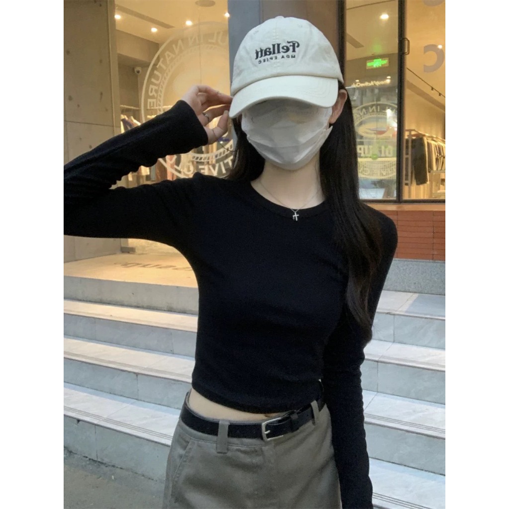 Áo body dài tay, Áo thun trơn cổ tròn, Thun gân tay dài hàng xuất thu đông 2023 Winny Store