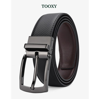 Thắt lưng nam Khóa kim xoay chiều, Dây nịt nam da vân sợi carbon cao cấp TL63