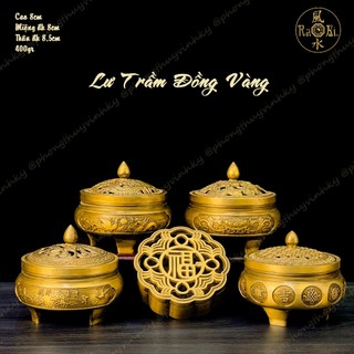 Lư trầm đồng vàng - vật phẩm đồng thờ cúng