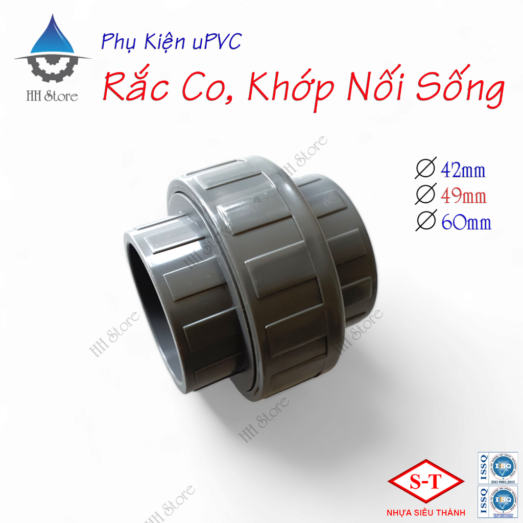 Rắc Co (khớp nối sống), Zacco phi 42, 49, 60mm loại cao cấp. Hàng Chính Hãng - Nhựa Siêu Thành (ST)