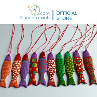 [Hàng tặng không bán] Cá gỗ tre màu trang trí handmade