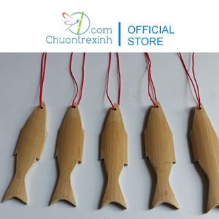 Cá gỗ tre mộc trang trí handmade