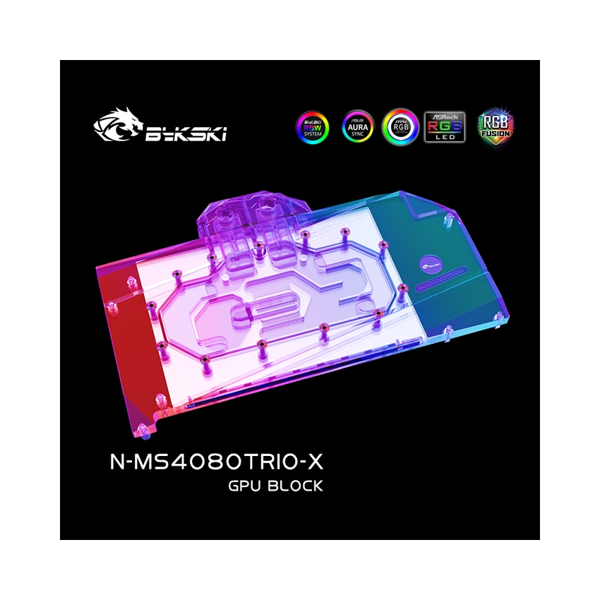 BLOCK NƯỚC BYKSKI CHO VGA MSI RTX 4080 SUPRIM/SUPRIM X/TRIO (N-MS4080TRIO-X 5V RBW)