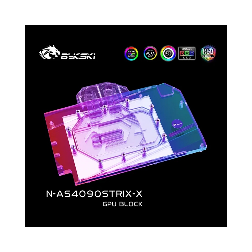 BLOCK NƯỚC BYKSKI CHO VGA ASUS RTX 4090 STRIX/TUF (N-AS4090STRIX-X 5V RBW)