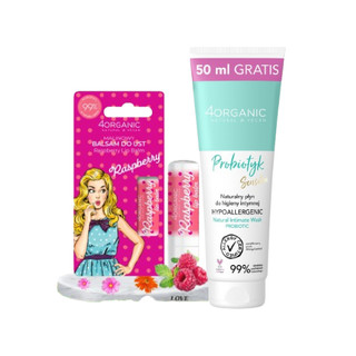 Combo son dưỡng thuần chay phúc bồn tử và dung dịch vệ sinh Probiotic dịu nhẹ khử mùi, nấm ngứa 4Organic