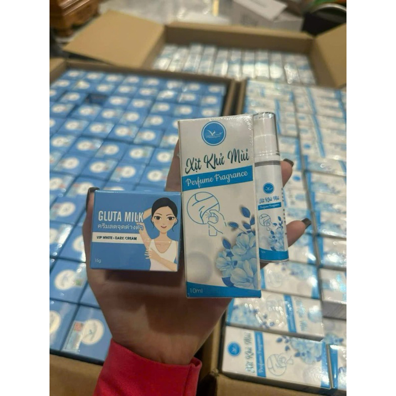 KEM GIẢM THÂM GLUTA MILK Tặng xịt cơ thể