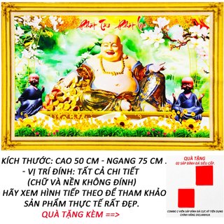 Tranh đính đá 5d - phật di lặc vàng 18 - tranh minh hiền