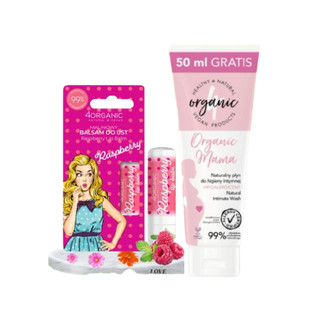 Combo son dưỡng thuần chay phúc bồn tử và dung dịch vệ sinh dành cho mẹ bầu và bé gái 4Organic mama 250ml