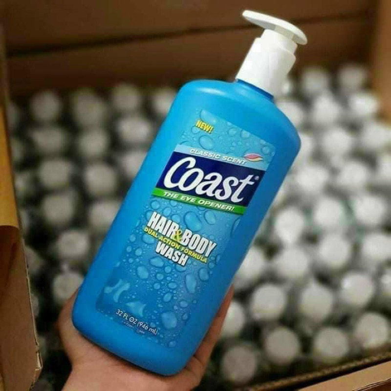 Sữa Tắm Coast - Dầu Tắm Gội Coast Mỹ 2 in 1 Coast Hair & Body Wash Classic Scent Pacific Force 532ml