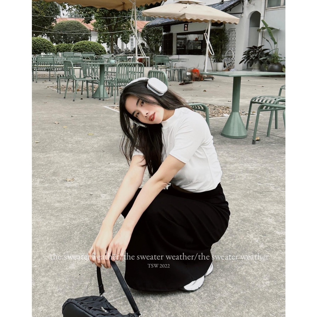 Chân váy thun trơn dáng dài tôn dáng cực xinh chất vải co giãn năng động CV7