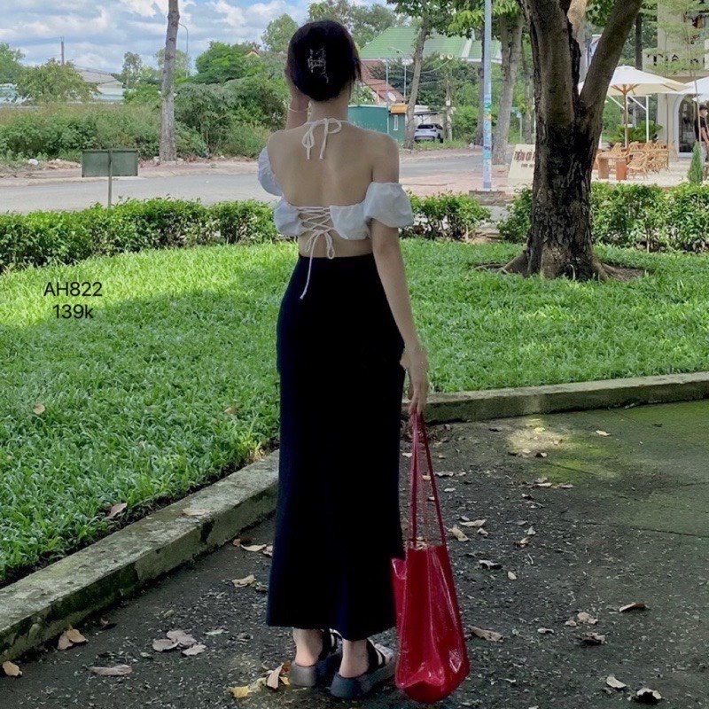 Chân váy thun trơn dáng dài tôn dáng cực xinh chất vải co giãn năng động CV7