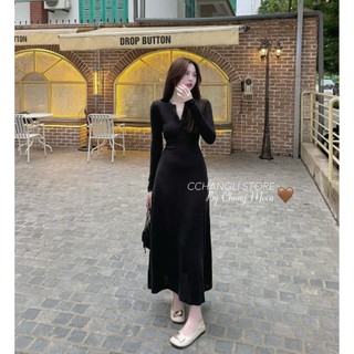 Đầm body dáng dài tăm lạnh dài tay tôn dáng y hình