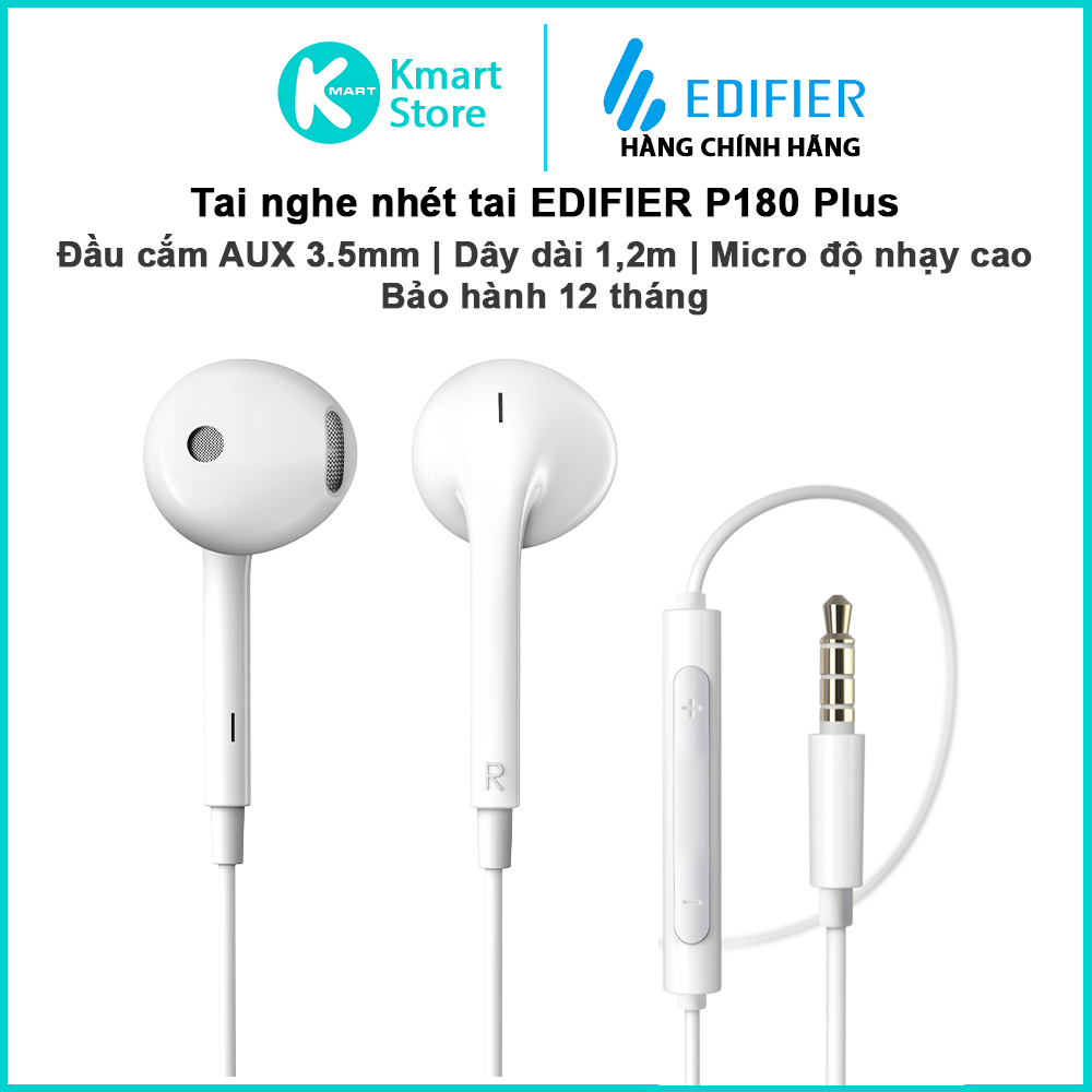 Tai nghe nhét tai có dây EDIFIER P180 PLUS / P180 USB-C  | Chân cắm 3.5mm / USB-C | | Dài 1,2m | Bảo hành 12 tháng | BigBuy360 - bigbuy360.vn