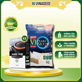 Combo Mix 1 Gạo VJ Pearl Rice dinh dưỡng 5kg và 2 Gạo Lứt đen Phúc Thọ 1kg Vinaseed