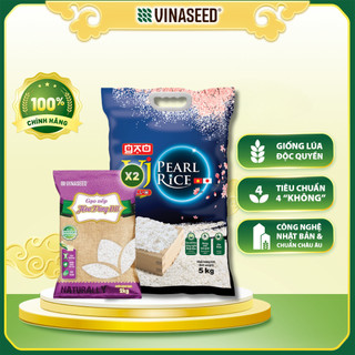 Combo mix 1 gạo vj pearl rice 5kg và 2 gạo nếp hoa vàng loại đặc biệt 2kg vinaseed