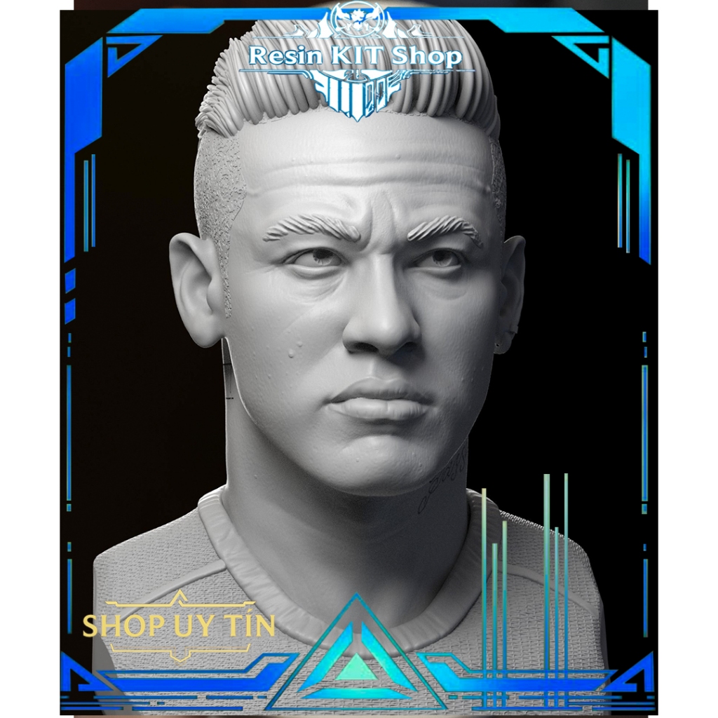 Phôi Mô hình cầu thủ Neymar Bust Cao Cấp size 13 - 16 - 20 cm
