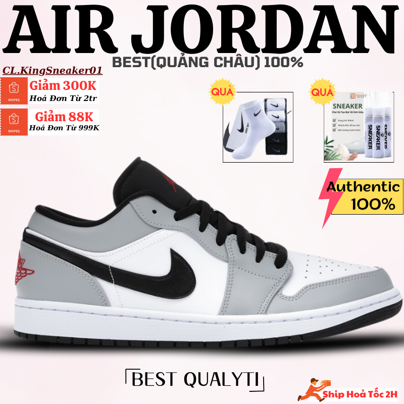 Giày Air_Jordan 1 Low Light Smoke Grey CHÍNH HÃNG - BẢN CAO CẤP NHẤT | Fullbox Đầy Đủ Phụ Kiện-Mới 100%